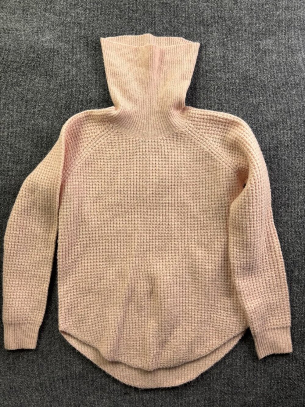 Kuhl Sweater Womens Small Pink Waffle Knit Turtleneck Raglan Sleeve Pullover